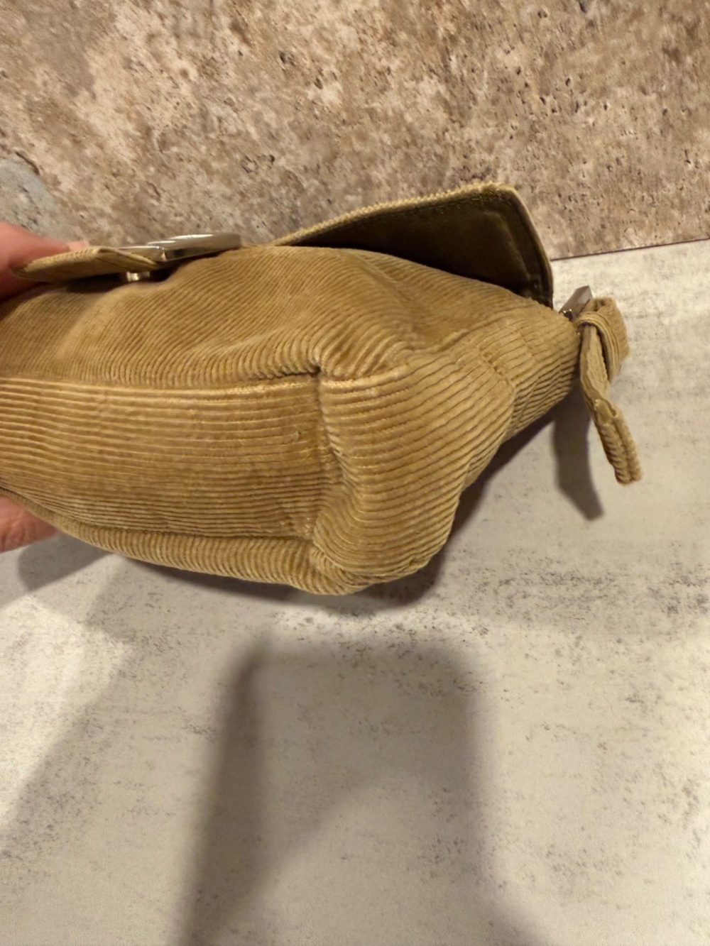 Vintage Fendi Baguette Corduroy Shoulder Bag - Picture 3 of 12